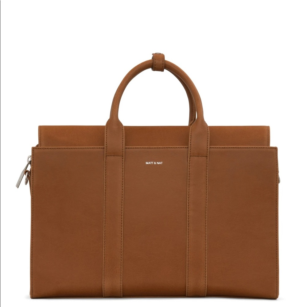 Vegan Leather Camel 15” Laptop Bag
